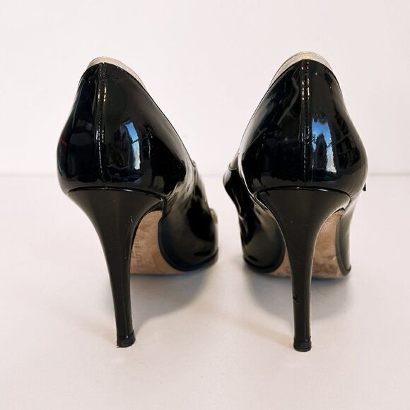 Ralph Lauren Collection Black and Gold Pointed Toe Stiletto Heel Pumps - Picture 4 of 8
